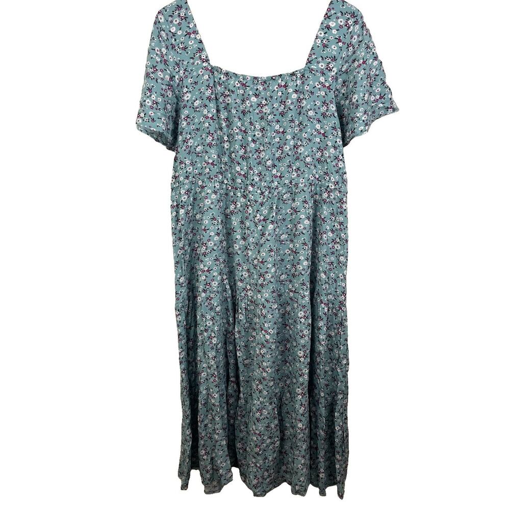 NWT BloomChic Ditsy Floral Tiered Midi Dress 18/20 Plus Sweetheart Blue - Picture 3 of 5